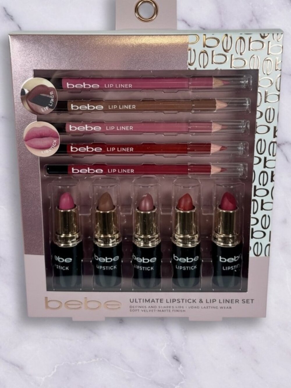 bebe Ultimate 5 lipstick and 5 lip liner set